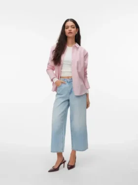 Jeans Awsienna a vita alta e vestibilità cropped