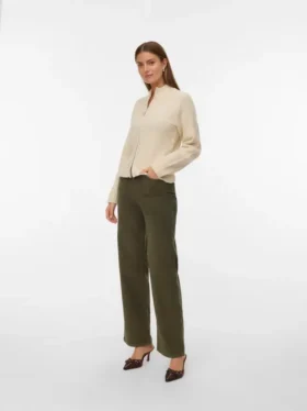 Jeans in velluto a coste a vita alta e vestibilità ampia Vmtessa