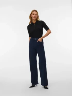 Jeans in velluto a coste a vita alta e vestibilità ampia Vmtessa