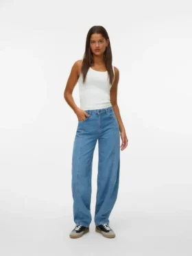 Jeans Snrancy a vita alta e vestibilità ampia