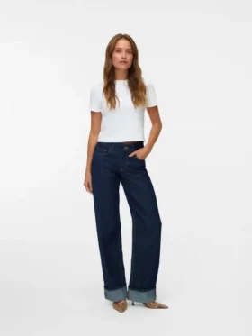 Jeans Snrancy a vita media e gamba larga