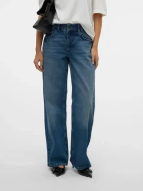 Jeans Snrancy a vita media e gamba larga