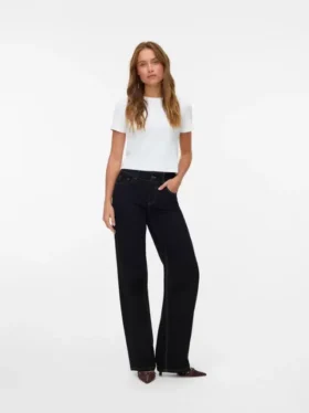 Jeans Snrancy a vita media e gamba larga