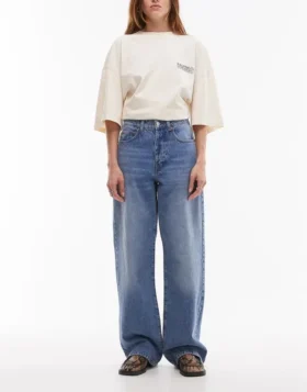 Jeans Topshop a vita media e vestibilità ampia
