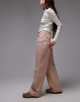 Jeans Topshop a vita media e vestibilità ampia