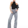 Jeans Topshop a vita media e vestibilità ampia