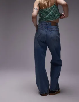 Jeans Topshop a vita media e vestibilità ampia