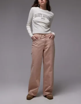 Jeans Topshop a vita media e vestibilità ampia