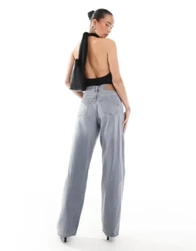 Jeans Topshop a vita media e vestibilità ampia