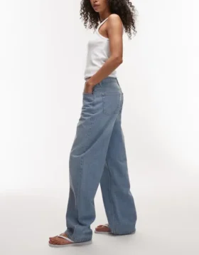 Jeans Topshop a vita media e vestibilità ampia