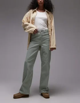 Jeans Topshop a vita media e vestibilità ampia