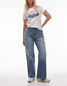 Jeans Topshop a vita media e vestibilità dritta