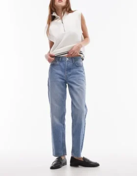 Jeans Topshop a vita media e vestibilità dritta