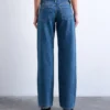 Jeans Tsember a vita bassa e gamba larga