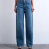 Jeans Tsember a vita bassa e gamba larga