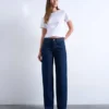 Jeans Tsember a vita bassa e gamba larga