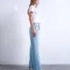 Jeans Tsember a vita bassa e gamba larga