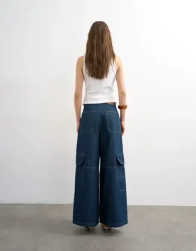 Jeans Tseva a vita media e gamba larga