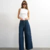 Jeans Tseva a vita media e gamba larga