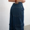 Jeans Tseva a vita media e gamba larga