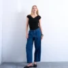 Jeans Tsmari a vita alta e gamba larga