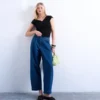 Jeans Tsmari a vita alta e gamba larga