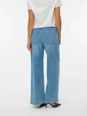 Jeans Vmallison a vita media e gamba larga