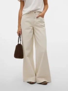 Jeans Vmannet a vita media e gamba larga