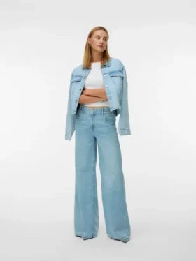Jeans Vmannet a vita media e gamba larga