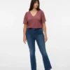 Jeans Vmcflash a vita media e taglio svasato