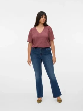 Jeans Vmcflash a vita media e taglio svasato