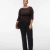Jeans Vmctessa-Stretch a vita alta e gamba larga