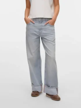 Jeans Vmdarcy a vita media e gamba larga