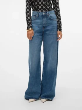 Jeans Vmelina a vita altissima e gamba larga