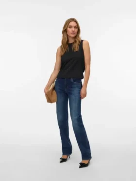 Jeans Vmella a vita media e vestibilità dritta
