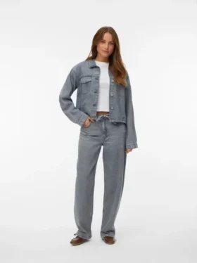 Jeans Vmestelle a vita alta e vestibilità a botte