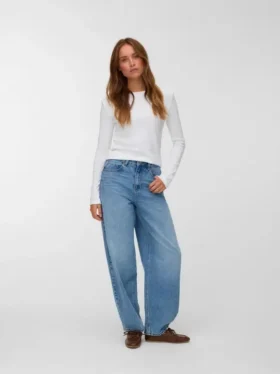 Jeans Vmetna a vita alta e vestibilità a botte