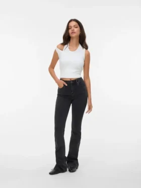 Jeans Vmflash a vita media e taglio svasato