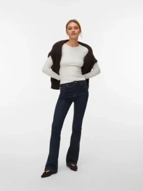 Jeans Vmflash a vita media e taglio svasato