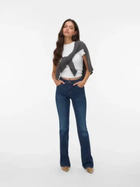 Jeans Vmflash a vita media e taglio svasato