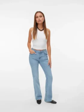 Jeans Vmflash a vita media e taglio svasato