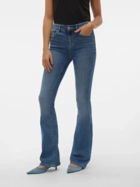 Jeans Vmflash a vita media e taglio svasato