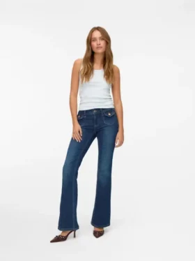 Jeans Vmjean a vita bassa e taglio svasato