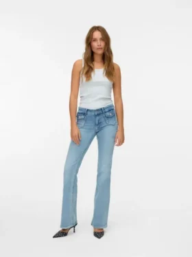 Jeans Vmjean a vita bassa e taglio svasato