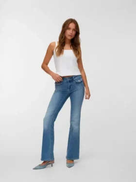 Jeans Vmjean a vita bassa e taglio svasato