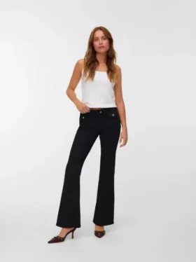 Jeans Vmjean a vita bassa e taglio svasato