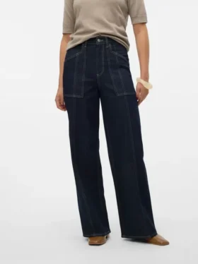 Jeans Vmkathy a vita altissima e gamba larga