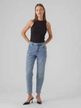 Jeans Vmlinda a vita alta con vestibilità “Mom Fit”