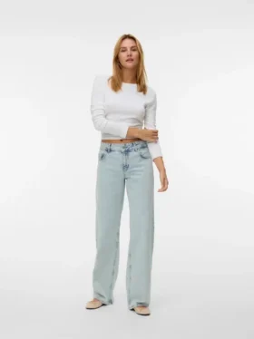 Jeans Vmrancy a vita media e gamba larga