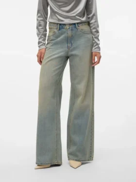 Jeans Vmremy a vita media e gamba larga